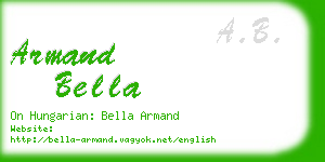 armand bella business card